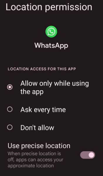 Turn Off Precise Location to Apps in Android 12