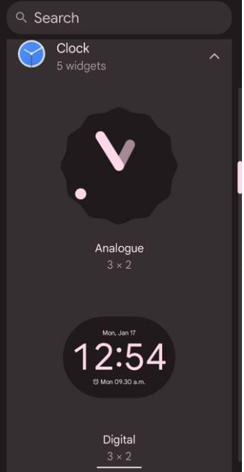 Add Clock Widget to Android 12 Home Screen