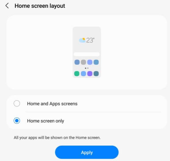 Change Home Screen Layout on Samsung Galaxy Z Fold2 5G