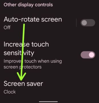Open screensaver settings to Change Lock Screen Clock Style on Pixel 6 Pro