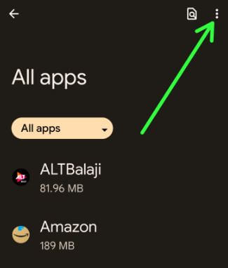 Show all apps to clear cache for specific app Android