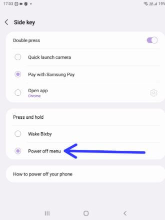 How to Use Side Key (Power key) to Turn Off your Samsung Galaxy Z Fold 2