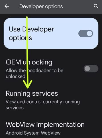 How to View Running Services on Pixel 5a 5G