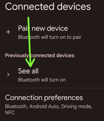 See Bluetooth connected devices on Google Pixel 4a