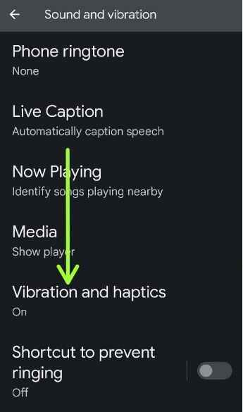Turn off all vibration settings for Google Pixels