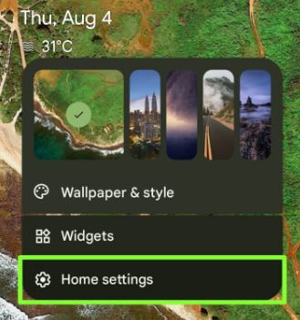 Go to home settings to Enable or Disable Suggestion in all Apps on Android