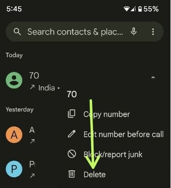 How to Clear Call History in Google Pixel 6 Pro 5G