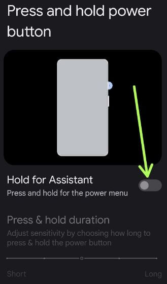 Press and hold the power button to launch the Google Assistant in Pixel 6 Pro