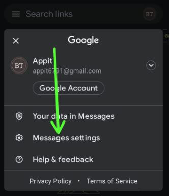 Change the notification sound for messages using messages settings on Android