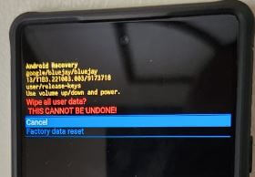 Factory data reset Pixel 6 pro using recovery mode