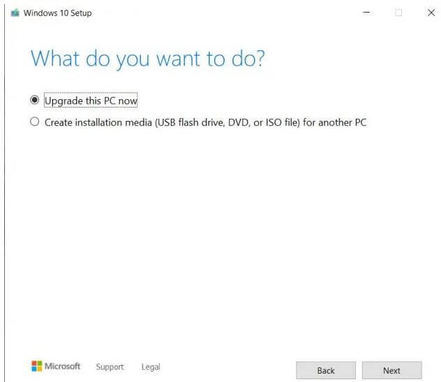 Windows 10 Media Creation Tool USB
