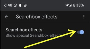 Disable Google Searchbox Effects in Pixels