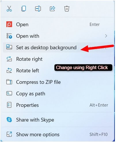 How to Change Desktop Wallpaper in Windows 11 using Right Click