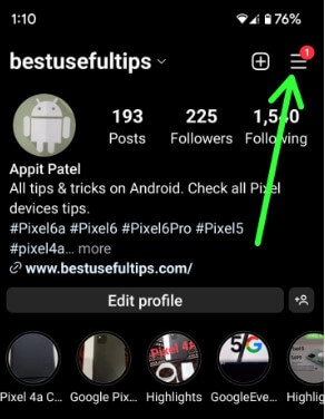 Tap on Instagram Settings to view browser settings