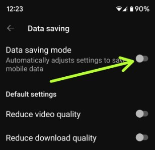 Turn Off Data Saving Mode on YouTube