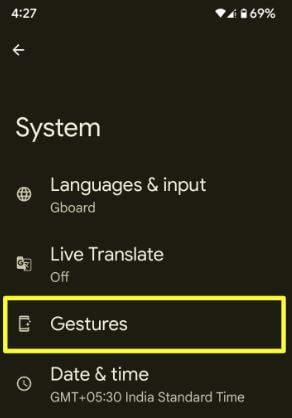 Use Gesture to take a Pixel 7 Pro screenshot