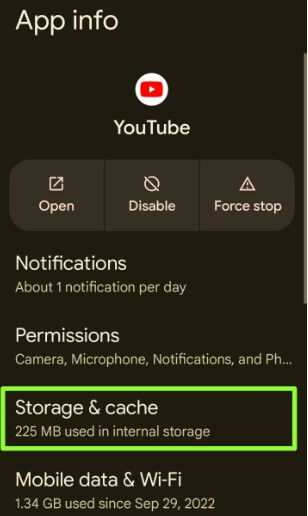 Clear the Cache to Fix YouTube Keep Crashing Problem