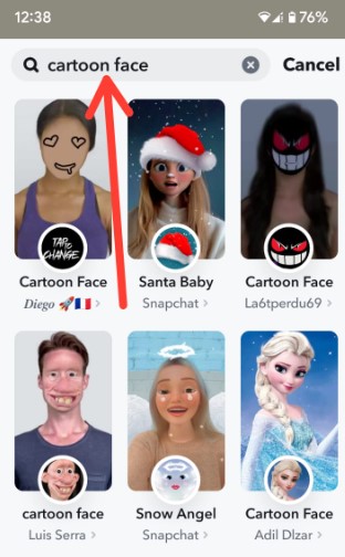 How to Find Snapchat Cartoon Lens