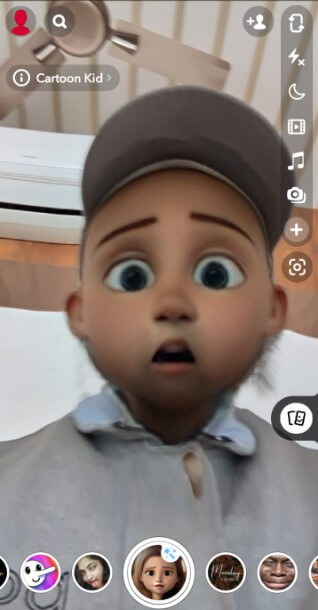 How to Send a Snap with the Cartoon Face Lens