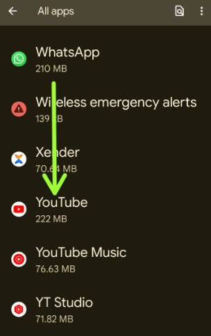 Open the YouTube App to Clear Cache on Android