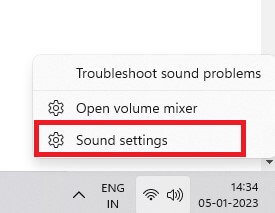 Sound Settings on Volume Button in Taskbar
