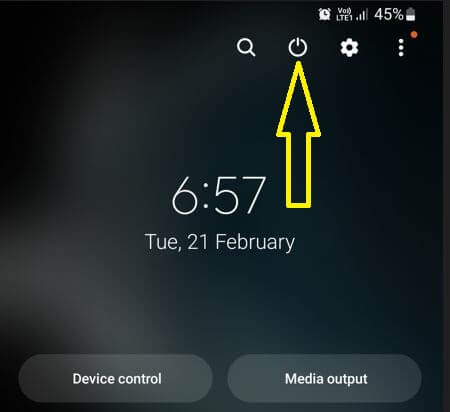 How to Power Off Samsung S23 using Notification Panel