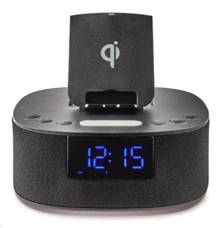 Onn Clock Radio with Wireless Charging and Bluetooth Speaker