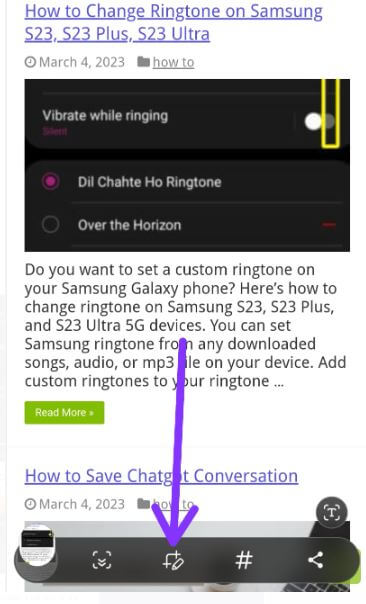 How to Screenshot on Galaxy S23 using Smart Select