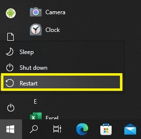 Restart your Windows PC to Fix Something went wrong Spotify
