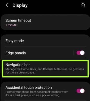 Samsung Navigation Bar Settings