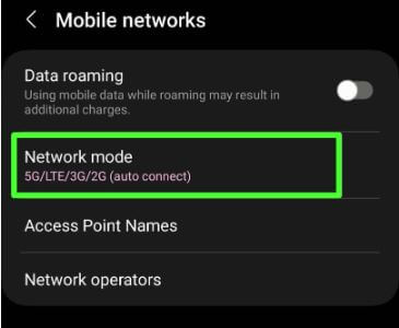 Set Network Mode on Samsung S23 to Fix Not Registered on Network Error Problem