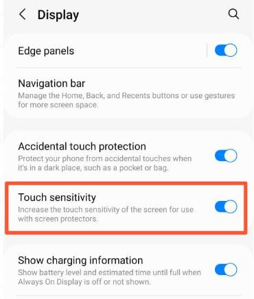 Enable Touch Sensitivity to Fix Samsung S23 Touchscreen Sensitivity Problem