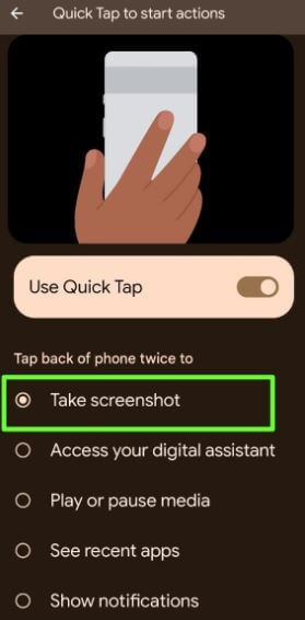 How to Take a Screenshot using Quick Tap on Google Pixel 7 Pro, Pixel 7, Pixel 7a