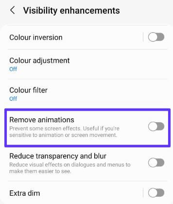 Turn On Remove Animations to Fix touchscreen not working on a Samsung phone