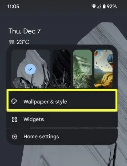 Wallpaper and style settings in your Android 14 device