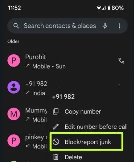 Block a Number using Recent Contacts on Pixel 7 and Pixel 7 Pro