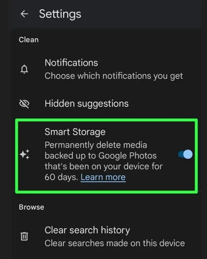 Enable Smart Storage to Free Up Space on Google Pixel 7 Pro, 7, 7a, 6 Pro, 6, 6a 5G