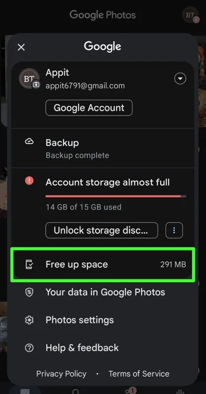 Free Up Space on Google Pixel 7 Pro using Google Photos
