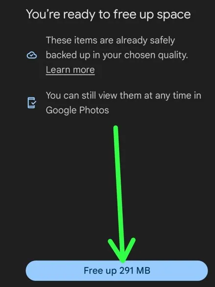 Free Up Storage on Google Pixel 7a and Pixel 6a using Google Photo App