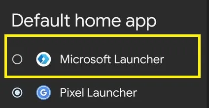 Set Microsoft Launcher on Google Pixel Phones
