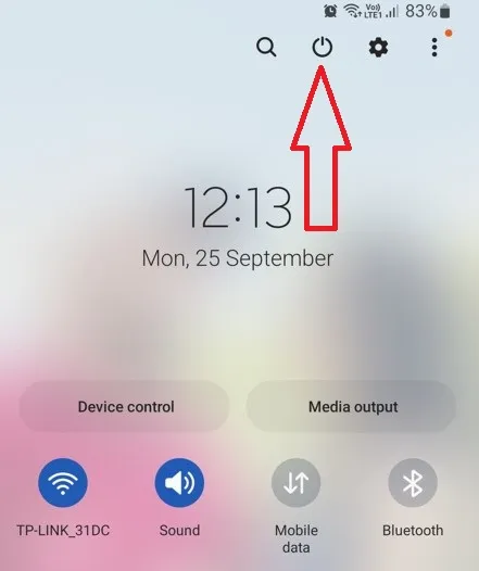 How to Restart Your Samsung Phone using Power Button