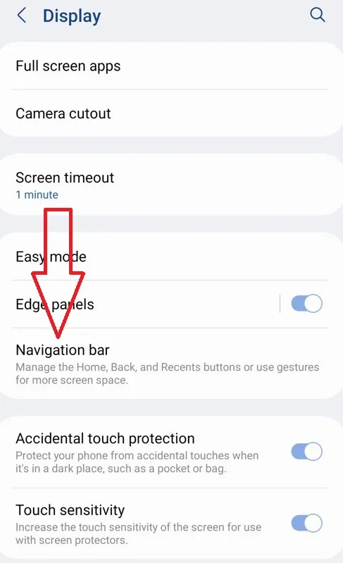 Tap on Navigation bar to set navigation bar style on your Samsung phones and tablets
