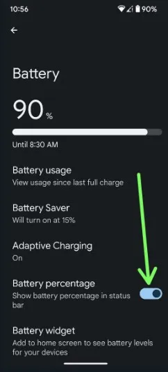 How to Enable Battery Percentage on Pixel 8 and Pixel 8 Pro