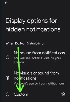 Show or Hide Notifications using Google Pixel DND Settings
