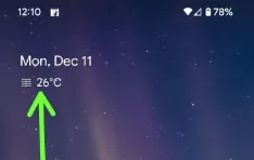 See the weather temperature (°C) on the home screen on Android Device