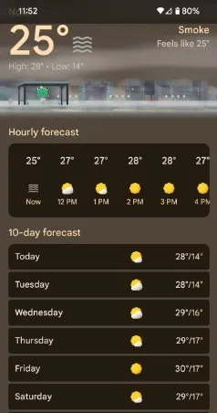 Weather details on your Android Home Screen
