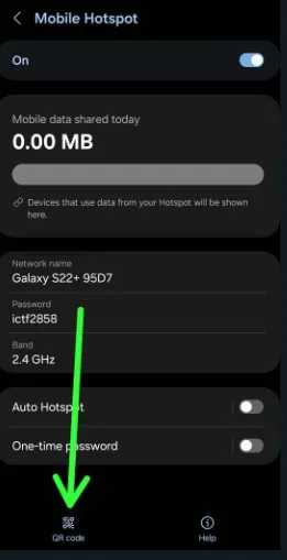 How to Share Mobile Hotspot QR Code on Samsung Galaxy