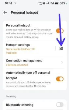 Share Personal Hotspot on OnePlus Phone
