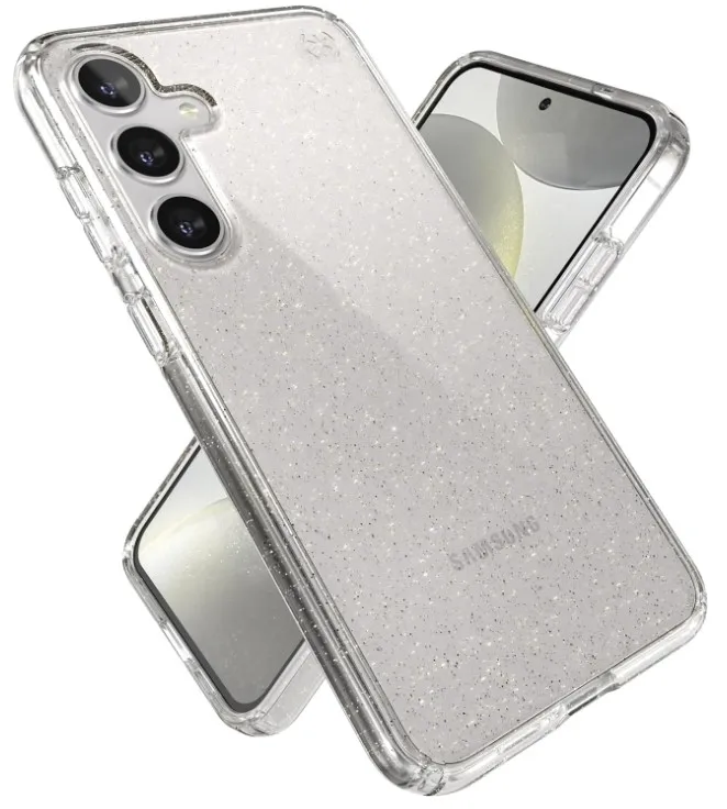 Speck Presidio Lux Gold Glitter Clear Case for Samsung S24 Plus