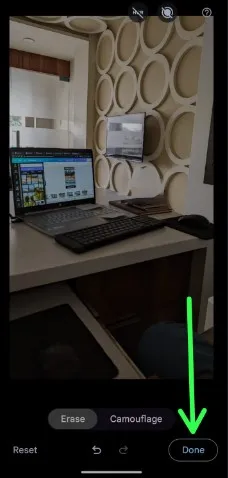 Tap the Done at the bottom right to save photo in your Google Pixel 8 series